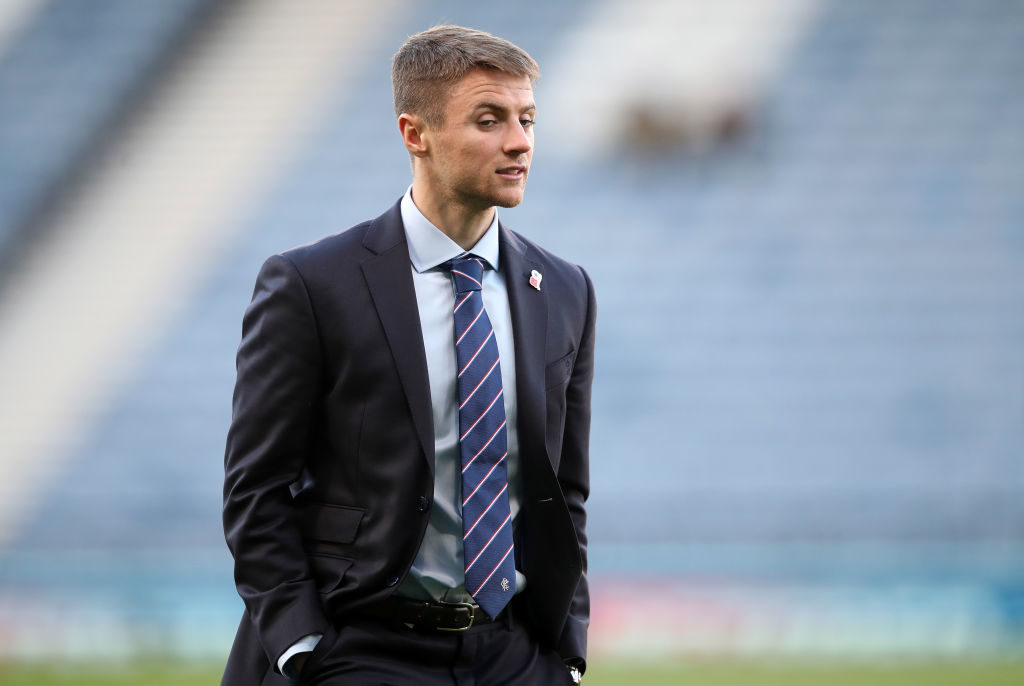GLASGOW, SCOTLAND - OCTOBER 28: Jordan Rossiter of Rangers takes a look around the pitch prior to the Betfred Scottish League Cup Semi Final between Aberdeen and Rangers at Hampden Park on October 28, 2018 in Glasgow, Scotland. 
