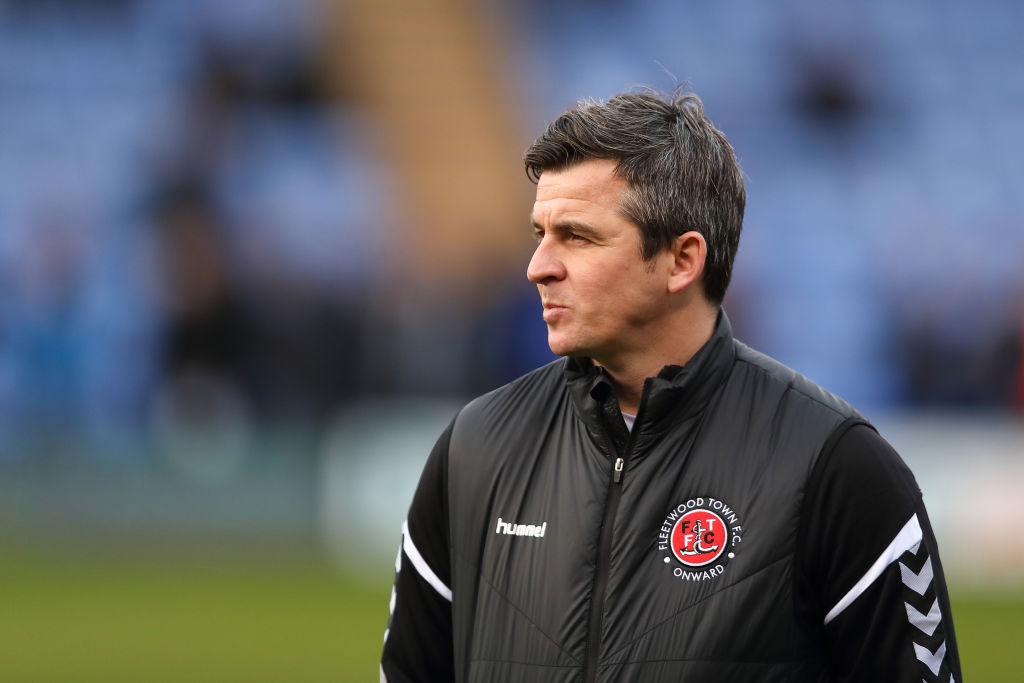 SHREWSBURY, ENGLAND - JANUARY 01: Fleetwood Town manager head coach Joey Barton during the Sky Bet League One match between Shrewsbury Town and Fleetwood Town at New Meadow on January 1, 2019 in Shrewsbury, United Kingdom. 