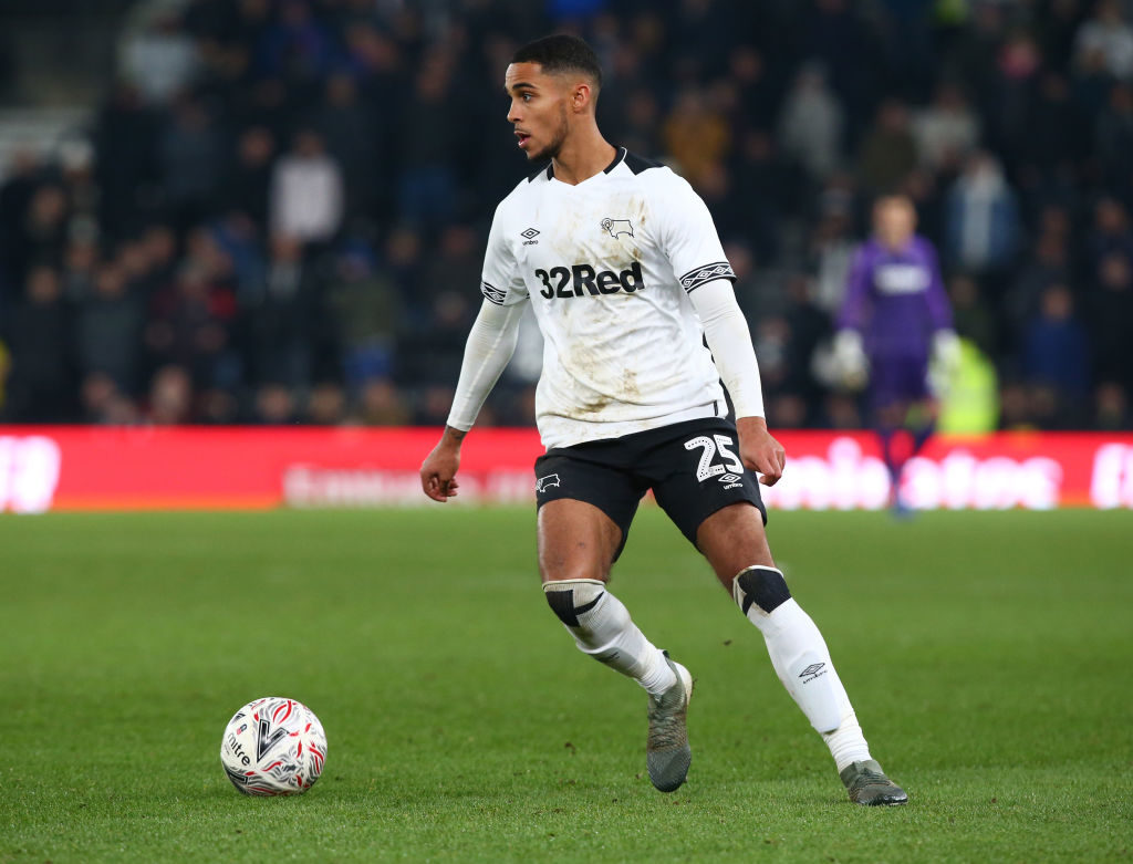 Derby, England - 05 January, 2019 Derby County's Max Lowe during FA Cup 3rd Round between Derby County and Southampton at Pride Park stadium , Derby, England on 05 Jan 2019.