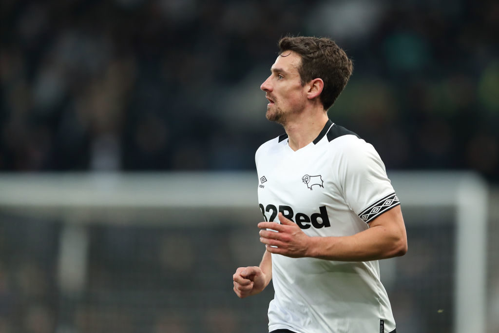DERBY, ENGLAND - JANUARY 05: Craig Bryson of Derby County during the FA Cup Third Round match between Derby County and Southampton FC at Pride Park on January 5, 2019 in Derby, United Kingdom.