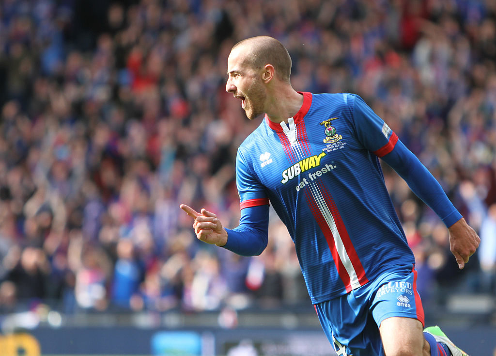 30.05.2015. Glasgow, Scotland. Scottish Cup Final. Falkirk versus Inverness CT. James Vincent celebrates the winning goal