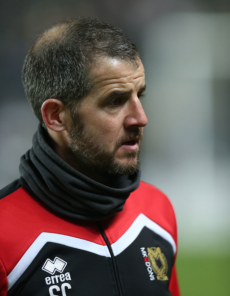 MILTON KEYNES, ENGLAND - DECEMBER 30: Milton Keynes Dons assistant manager Stevie Crawford looks on prior to the Sky Bet League One match between Milton Keynes Dons and Swindon Town at StadiumMK on December 30, 2016 in Milton Keynes, England.
