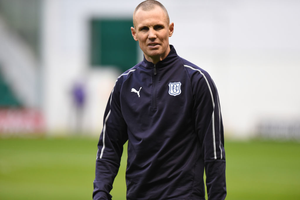 EDINBURGH, SCOTLAND - NOVEMBER 24: Pre match photo of Kenny Miller of Dundee FC before the Ladbrokes Premiership match between Hibernian and Dundee at Easter Road on November 24, 2018 in Edinburgh, United Kingdom.