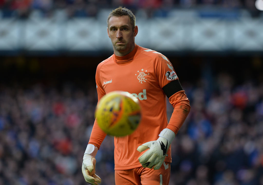 GLASGOW, SCOTLAND - DECEMBER 29: Allan McGregor of Rangers in action during the Ladbrokes Scottish Premiership match between Rangers and Celtic at Ibrox Stadium on December 29, 2018 in Glasgow, Scotland.