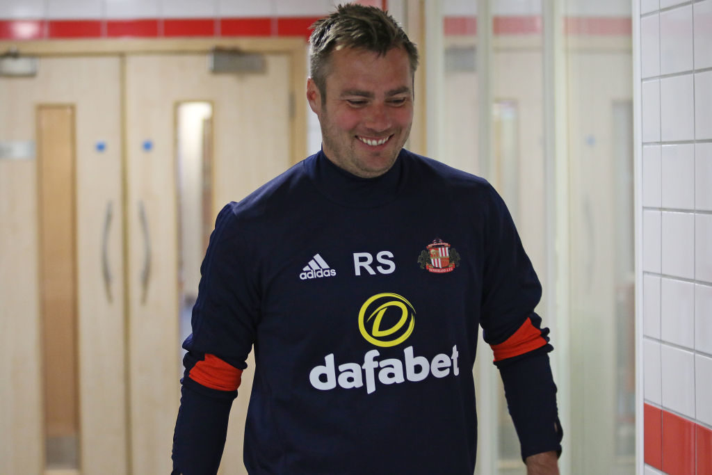 SUNDERLAND, ENGLAND - JUNE 29: First team coach Robbie Stockdale of Sunderland AFC returns to the training ground during the first day of pre-season training at The Academy of Light on June 29, 2017 in Sunderland, England.