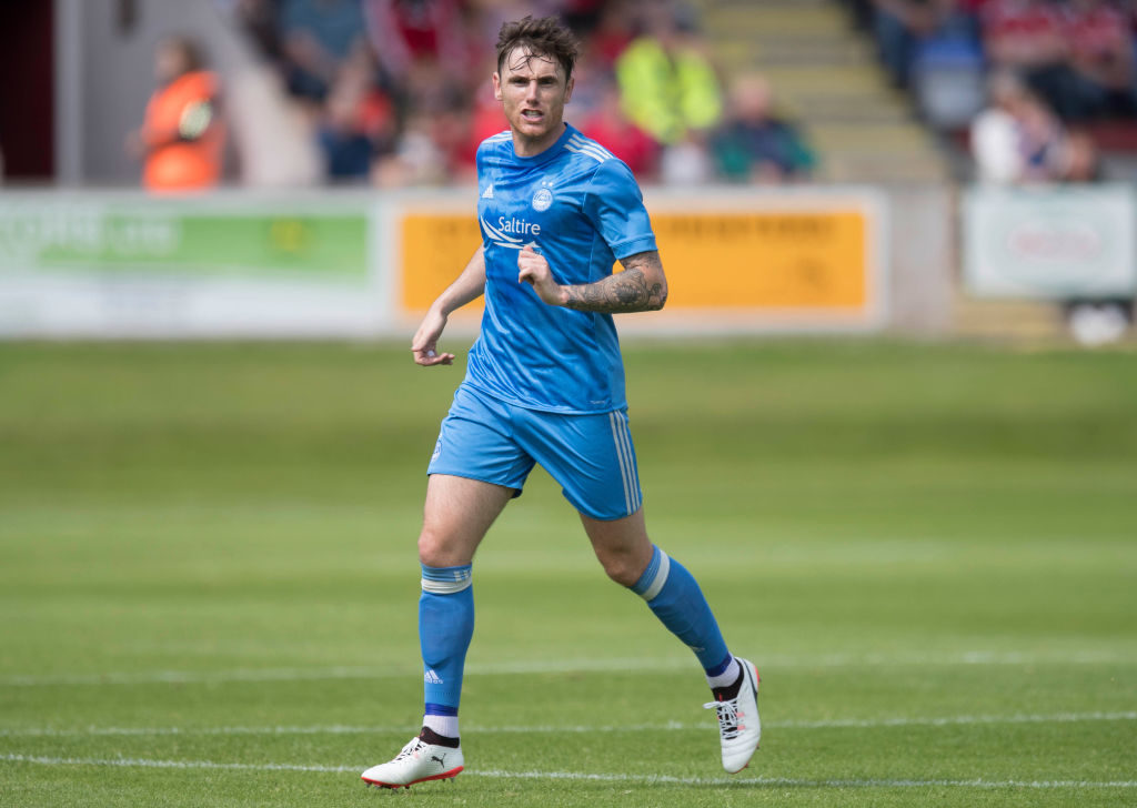 BRECHIN, SCOTLAND - JULY 23: Greg Tansey of Aberdeen during the Brechin City v Aberdeen - Pre Season Friendly, at Glebe Park on July 23, 2017 in Brechin, Scotland.