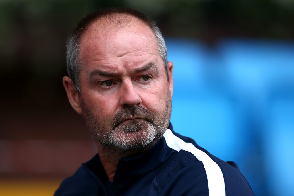KILMARNOCK, SCOTLAND - JULY 13: Kilmarnock FC manager Steve Clarke looks on during the Betfred Scottish League Cup match between Kilmarnock and St Mirren at Rugby Park on July 13, 2018 in Kilmarnock, Scotland.