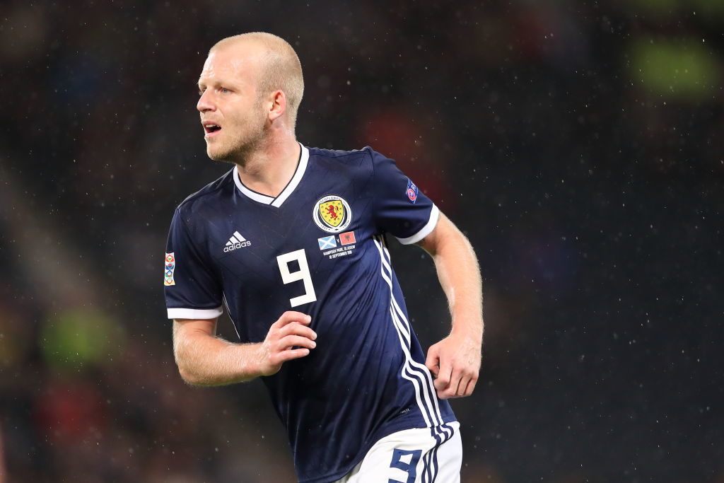 GLASGOW, SCOTLAND - SEPTEMBER 10: Steven Naismith of Scotland during the UEFA Nations League C group one match between Scotland and Albania at Hampden Park on September 10, 2018 in Glasgow, United Kingdom.