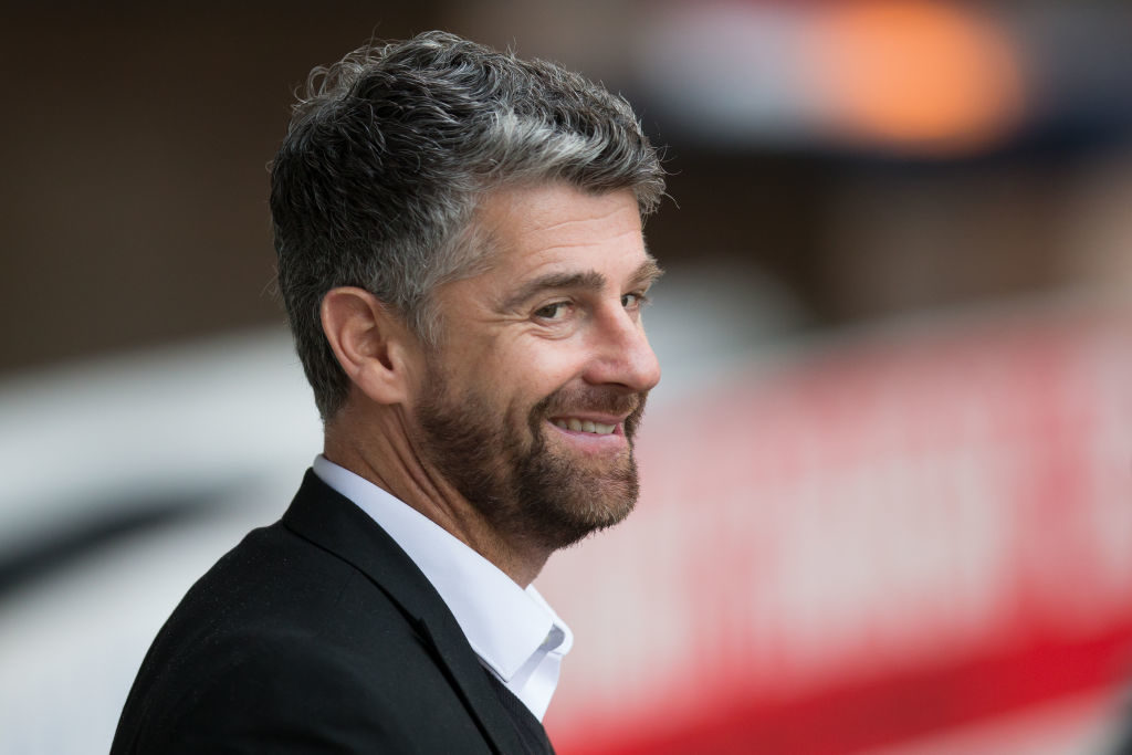 26th January 2019, Dens Park, Dundee, Scotland; Ladbrokes Premiership football, Dundee versus Motherwell; Motherwell manager Stephen Robinson