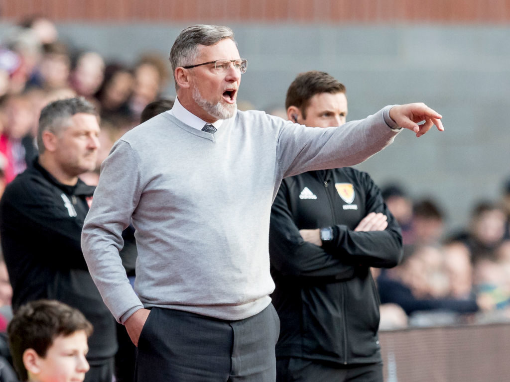 30th March 2019, Tynecastle Park, Edinburgh, Scotland; Ladbrokes Premiership football, Heart of Midlothian versus Aberdeen; Craig Levein manager of Hearts in the dugout