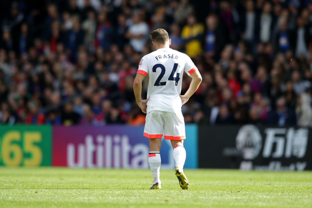 LONDON, ENGLAND - MAY 12: Ryan Fraser of Bournemouth during the Premier League match between Crystal Palace and AFC Bournemouth at Selhurst Park on May 12, 2019 in London, United Kingdom.