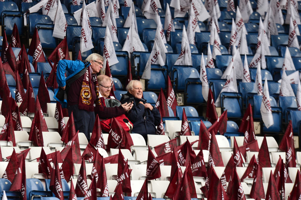 Hearts fans at Hampden