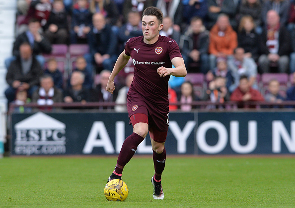 EDINBURGH, SCOTLAND - JUNE 30: John Souttar of Heats in action during the UEFA Europa League First Qualifying Round match between Heart of Midlothian FC and FC Infonet Tallinn at Tyncastle Stadium on June 30, 2016 in Edinburgh, Scotland.
