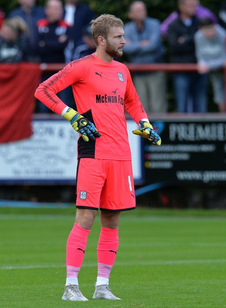 BRECHIN, SCOTLAND - JULY 11: Scott Bain of Dundee in action during the pre season friendly between Brechin City and Dundee at Glebe Park on July 11, 2017 in Brechin, Scotland.