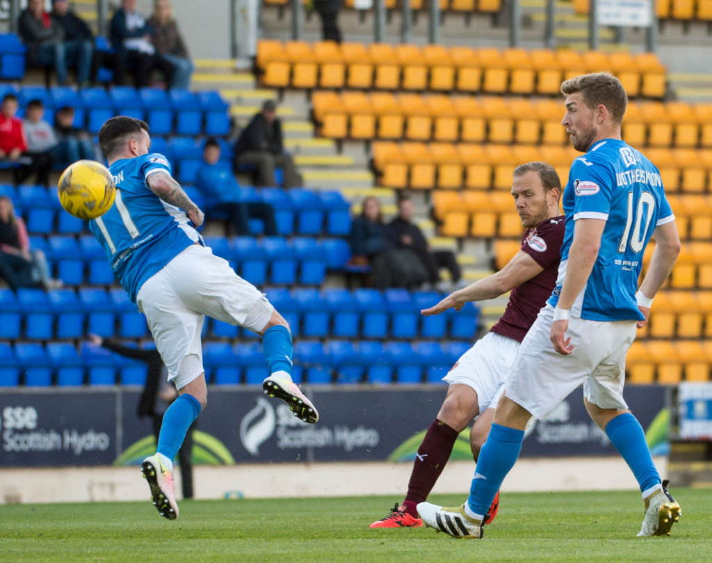 Football - Scottish Premiership, St Johnstone v Heart of Midlothian., McDiarmid Park, Perth, UK, 18, 05, 2017. (Credit: Ian Jacobs)."nHeart's Malau...