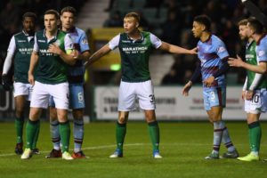 Porteous was sent off for a rash challenge on Rangers' Barisic.