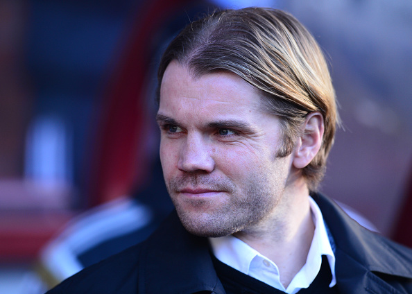 EDINBURGH, SCOTLAND - JANUARY 3 : Heart of Midlothian Manager Robbie Neilson on the sideline during the Scottish Championship match between Heart of Midlothian F.C. and Hibernian F.C. at Tynecastle Stadium on January 3, 2015 in Edinburgh Scotland.