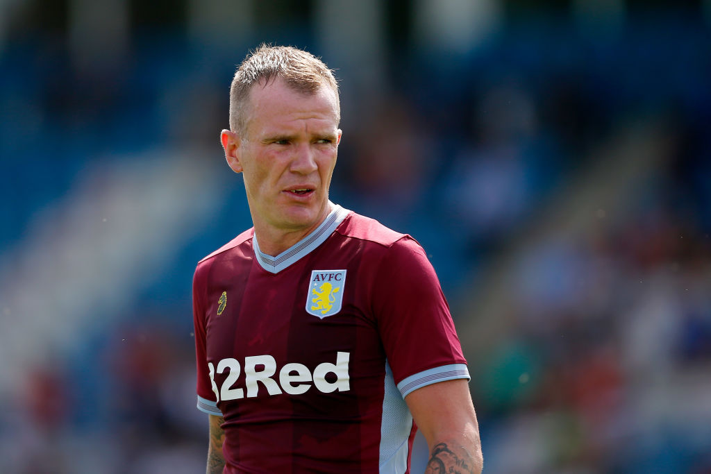 TELFORD, ENGLAND - JULY 14: Glenn Whelan of Aston Villa during the Pre-season friendly between AFC Telford United and Aston Villa at New Bucks Head Stadium on July 14, 2018 in Telford, England.