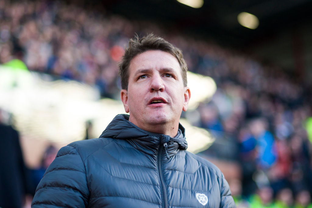 Hearts manager Daniel Stendel during the Scottish Premier League match between Hearts and Aberdeen at Tynecastle Park on 29 December, 2019 in Edinburgh, Scotland.