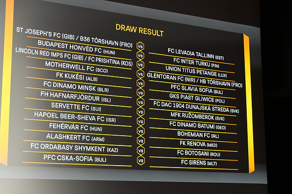 UEFA Europa League 2020/21 First Qualifying Round Draw