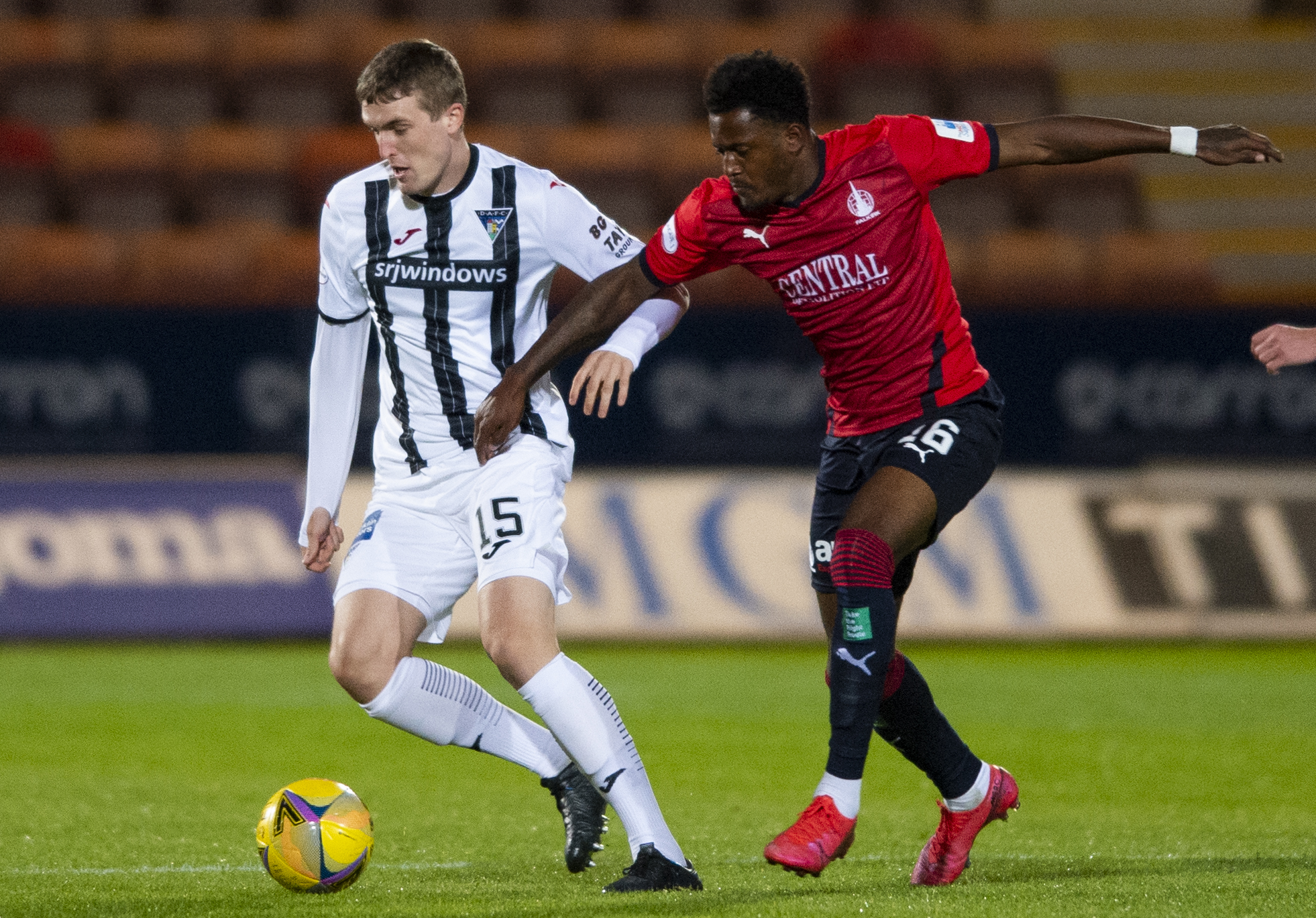 Falkirk in action against Dunfermline in the Betfred Cup group stages