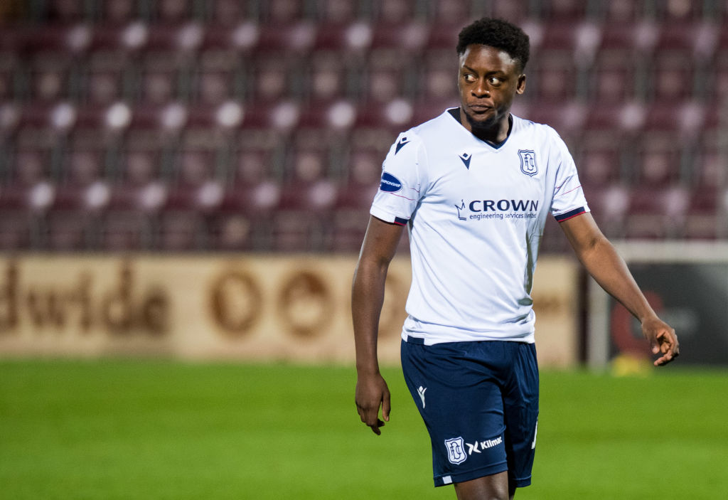 Jonathan Afolabi in action for Dundee