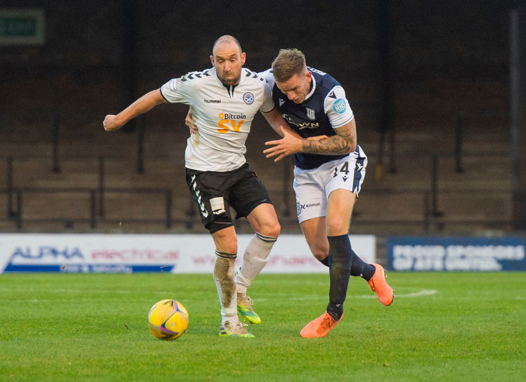 Michael Moffat in action for Ayr United