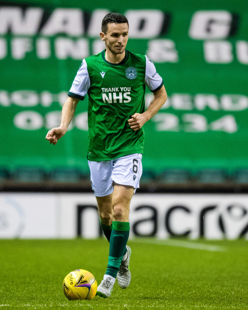 Paul McGinn in action for Hibernian