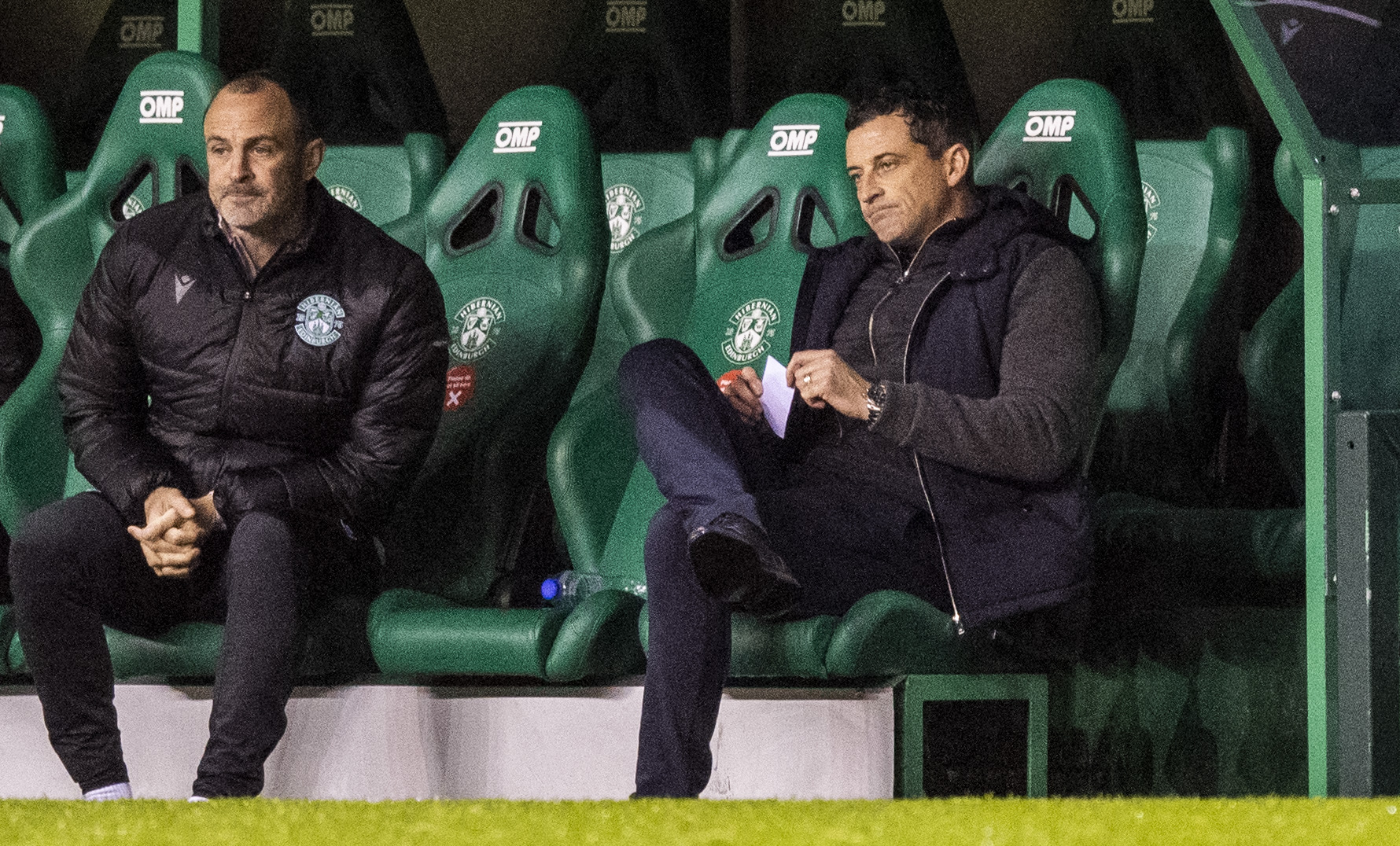 Jack Ross watches Hibs vs St Johnstone
