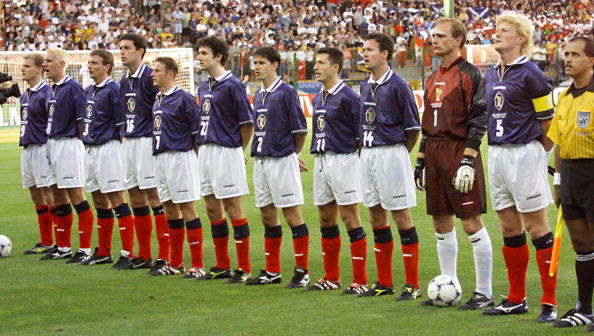 Scottish players pose for the official team pictur