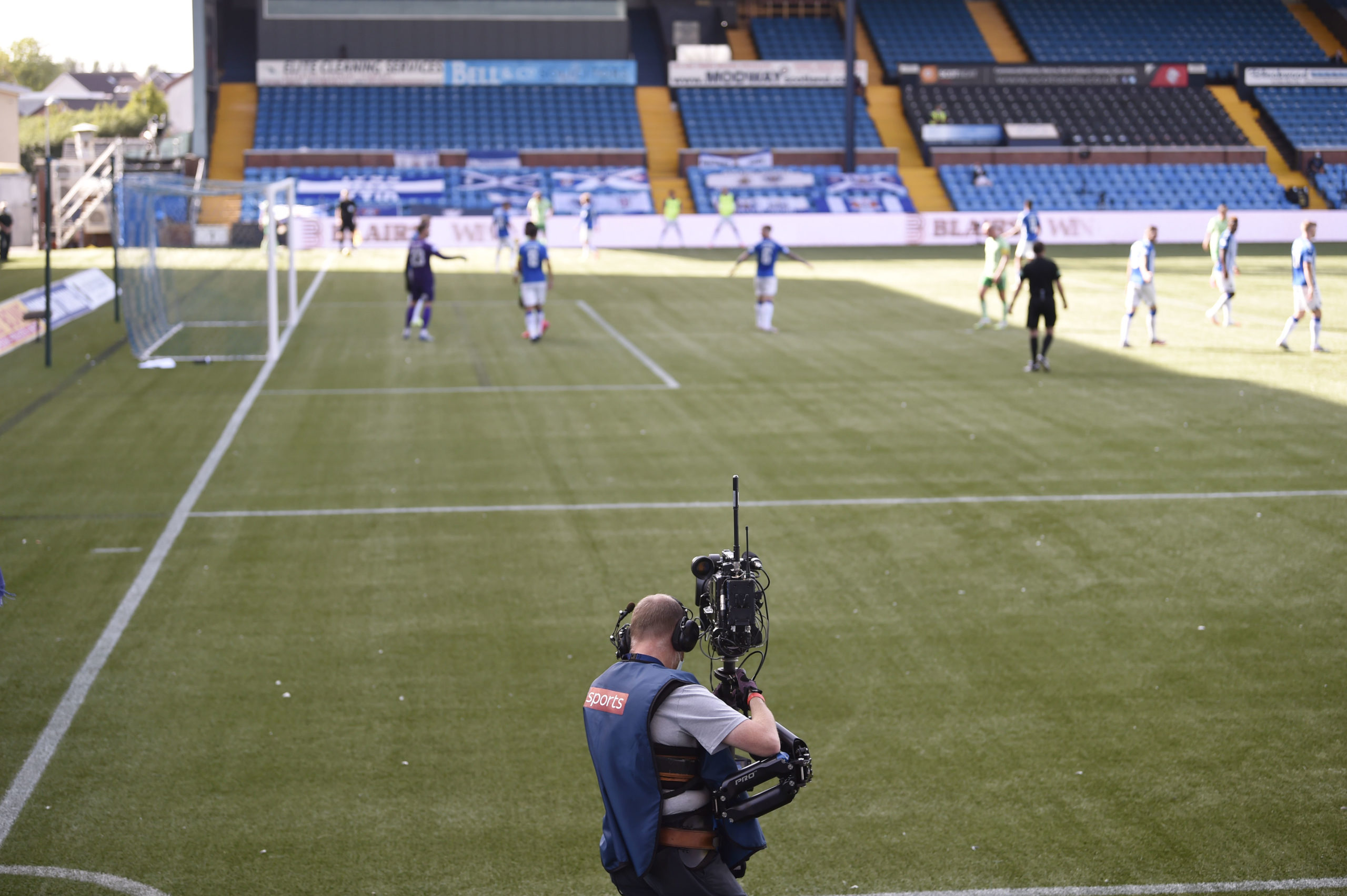 KILMARNOCK, SCOTLAND - AUGUST 09: A general view during a Scottish Premiership match between Kilmarnock and Celtic at Rugby Park, on August 09, 202...