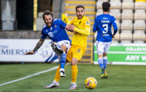 Stevie May in action for St Johnstone