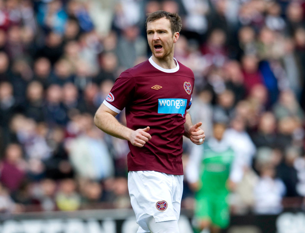 18/03/11 CLYDESDALE BANK PREMIER LEAGUE.HEARTS v HIBERNIAN (2-0).TYNECASTLE - EDINBURGH.Andy Webster in action for Hearts