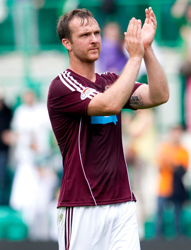 12/08/12 CLYDESDALE BANK PREMIER LEAGUE.HIBERNIAN V HEARTS (1-1).EASTER ROAD STADIUM - EDINBURGH.Andy Webster in action for Hearts