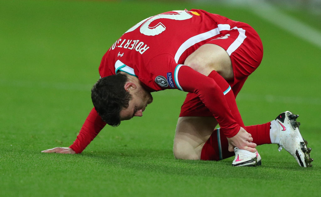 Andy Robertson suffered an ankle injury against Ajax