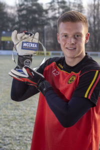 The Rangers loanee with his award.