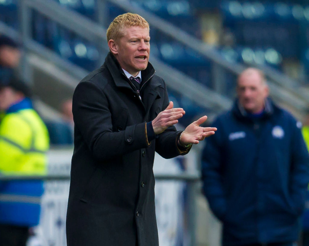 22/02/14 SCOTTISH CHAMPIONSHIP.FALKIRK v QUEEN OF THE SOUTH.FALKIRK STADIUM - WESTFIELD.Falkirk manager Gary Holt applauds his side's efforts