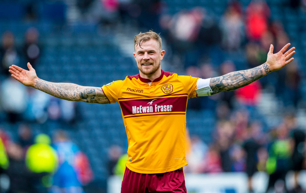 14/04/18 WILLIAM HILL SCOTTISH CUP SEMI-FINAL.MOTHERWELL v ABERDEEN.HAMPDEN PARK - GLASGOW .Motherwell's Richard Tait at full-time.