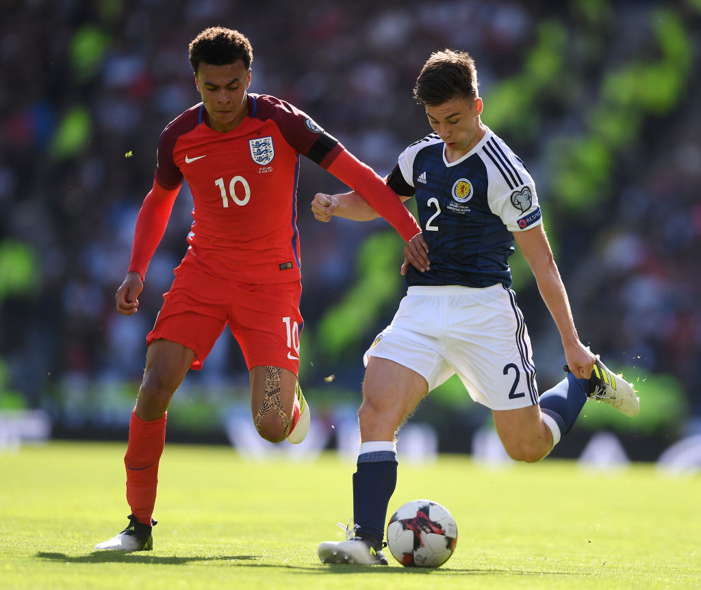 The Arsenal star and Scotland will meet with England this summer at Wembley.