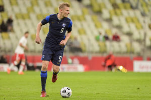 Juhani Ojala of Finland seen in action during a football