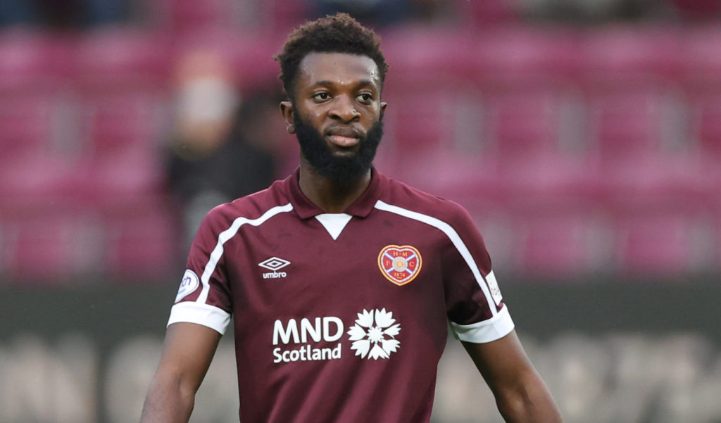 Beni Baningime in action for Hearts v Celtic