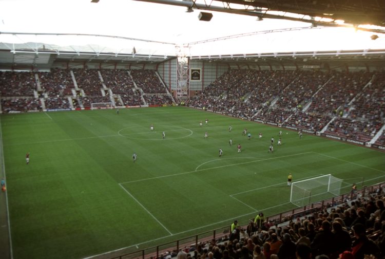 6 Nov 1999:  A general view of Tynecastle during the Scottish Premier Division match between Hearts and Motherwell in Edinburgh, Scotland. The game...