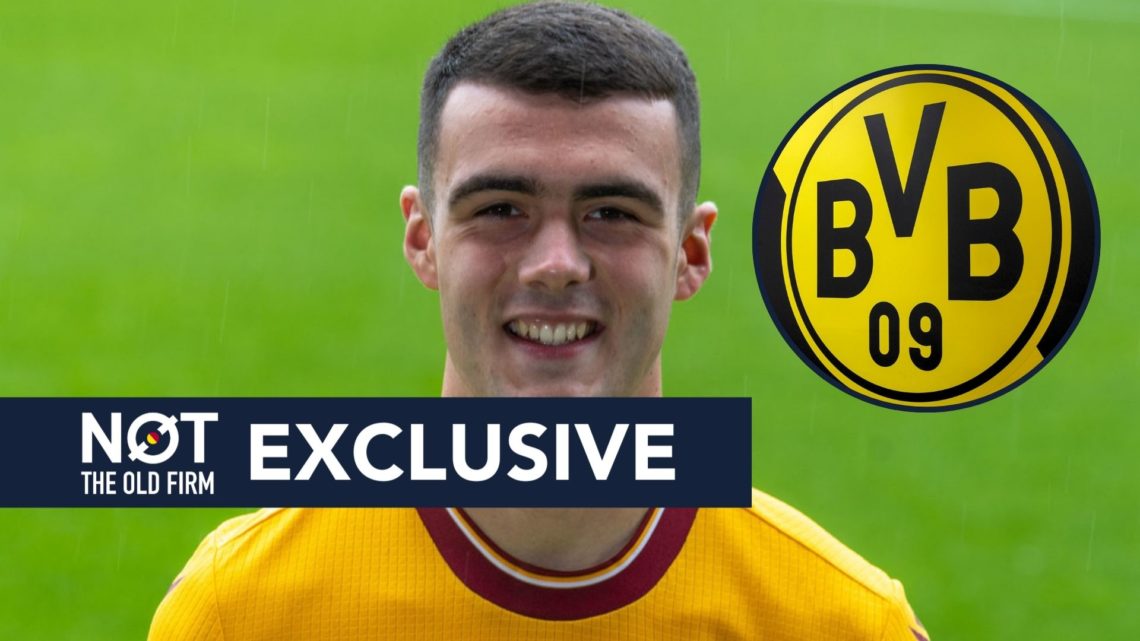 Lennon Miller with Borussia Dortmund badge inset to right